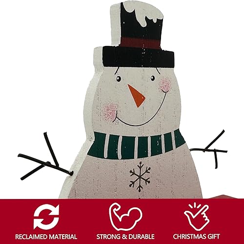 Miniatura 5 de Muñeco de nieve de Navidad con cuenta regresiva de 99 días, calendario de Adviento días hasta Navidad, cuenta regresiva, vintage, bloque rústico,