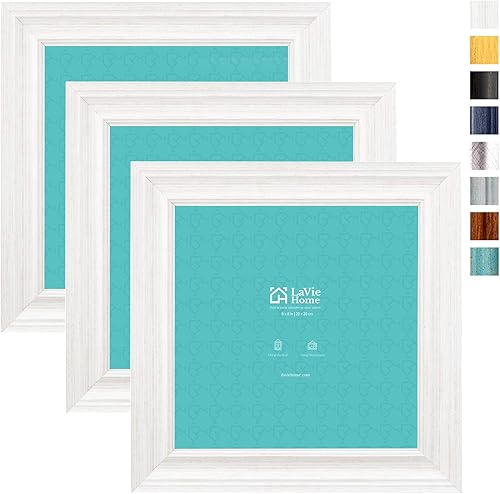 LaVie Home - Juego de 3 marcos para fotos, diseño rústico de madera, para pared o mesa