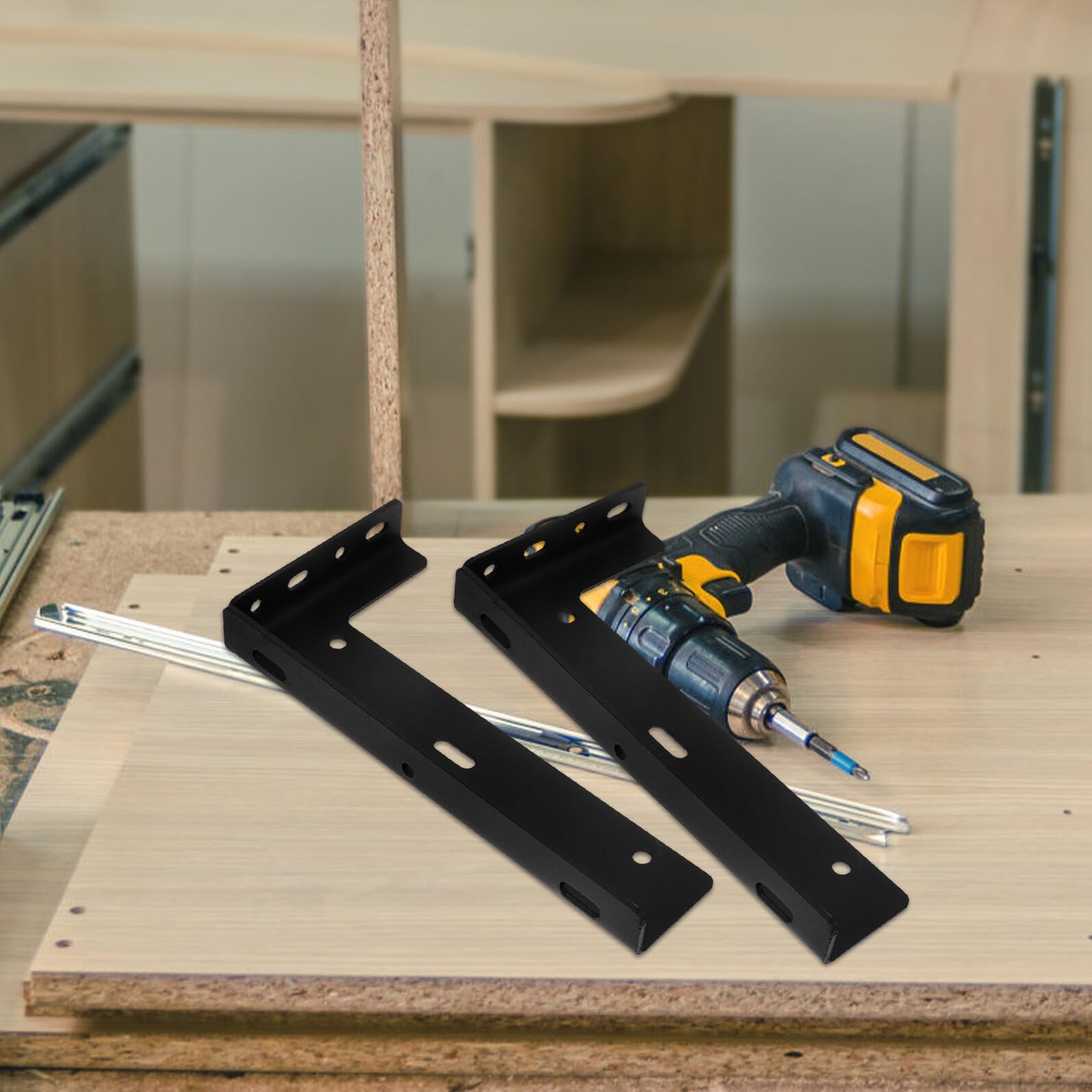 OUNONA 2pezzi Staffe Metalliche per Mensole Parete Staffe per Appendere Oggetti Pesanti Supporti per Mensole Regolabili per Librerie e Scaffalature Design Invisibile per Interni Moderni
