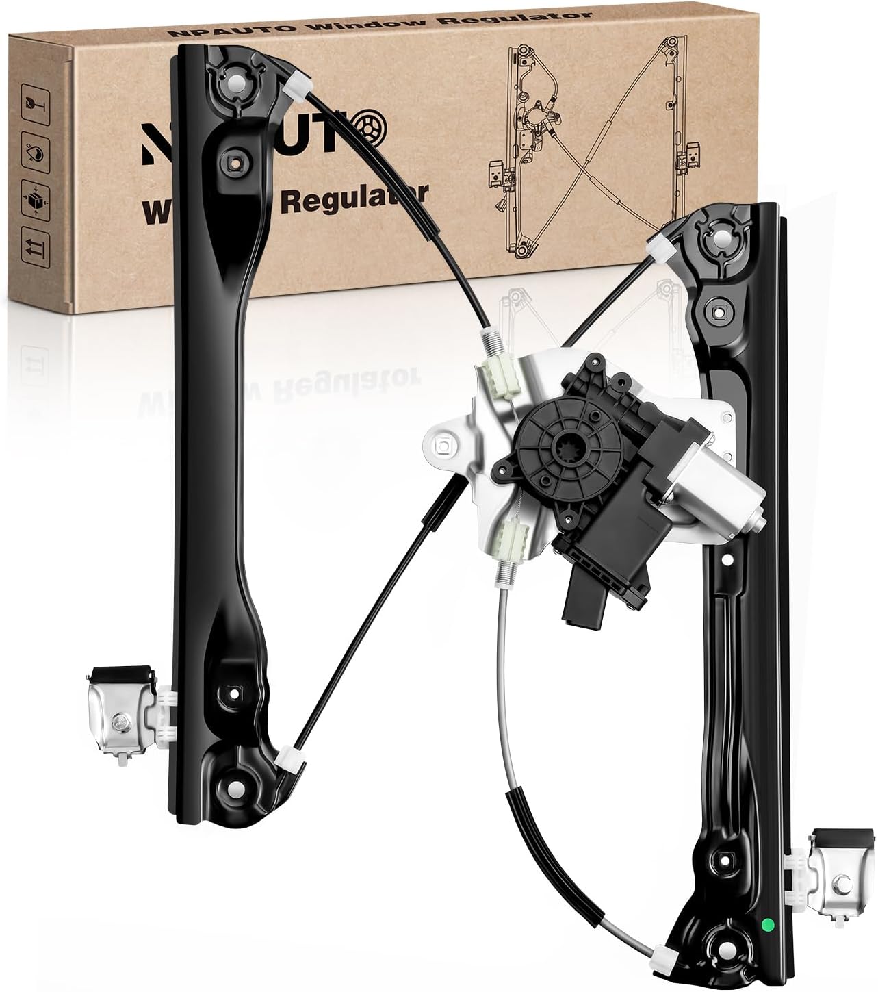 NPAUTO Front Left Driver Side Power Window Regulator with (7-Pin) Motor Replacement for 2010 2011 2012 2013 2014 2015 Chevy Cruze, 2016 Chevy Cruze Limited, 748-974 Front Driver Side