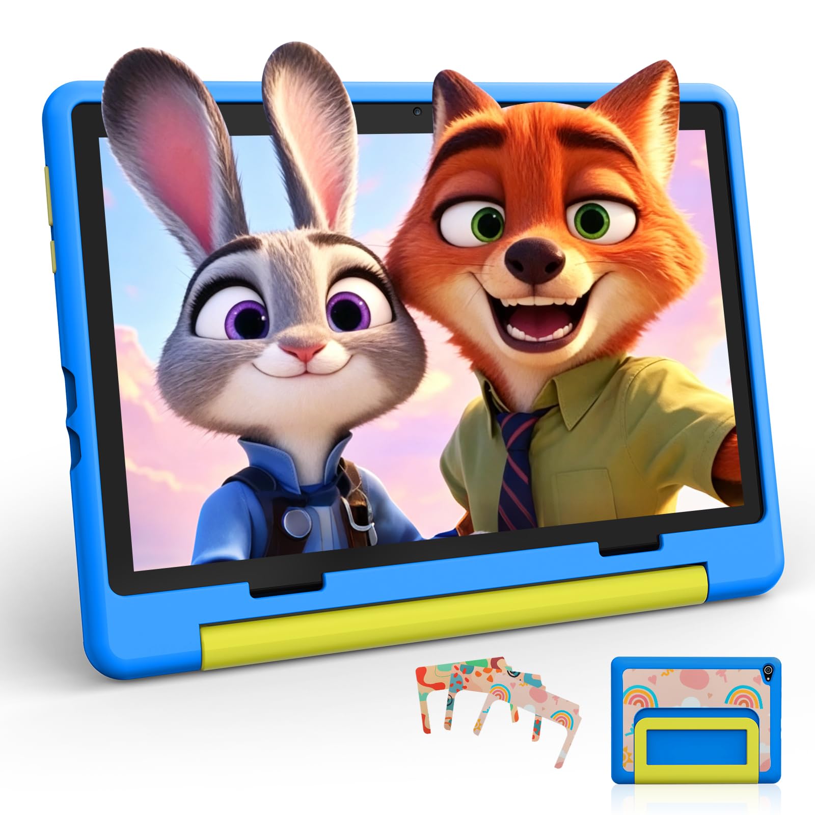 Tablet para Niños 10 Pulgadas, Tablet Infantil Android 16 Octa-Core, 24GB RAM 64GB ROM, Pantalla IPS HD 1280×800, Batería 6000mAh, Control Parental, WiFi 6 Bluetooth 5.4, Azul