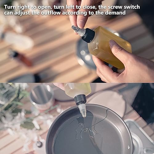 Miniatura 3 de 4 botellas dispensadoras de aceite de oliva pequeñas de 3.4 fl oz para acampar para cocina, dispensador de salsa de soja, botella de condimento