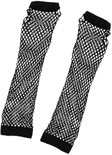 Lange Netz Handschuhe Punk Rave Damen Hen Night Party Bride to Be Schwarz Fingerless Brautspitze Handschuhe Netz Handschuh...