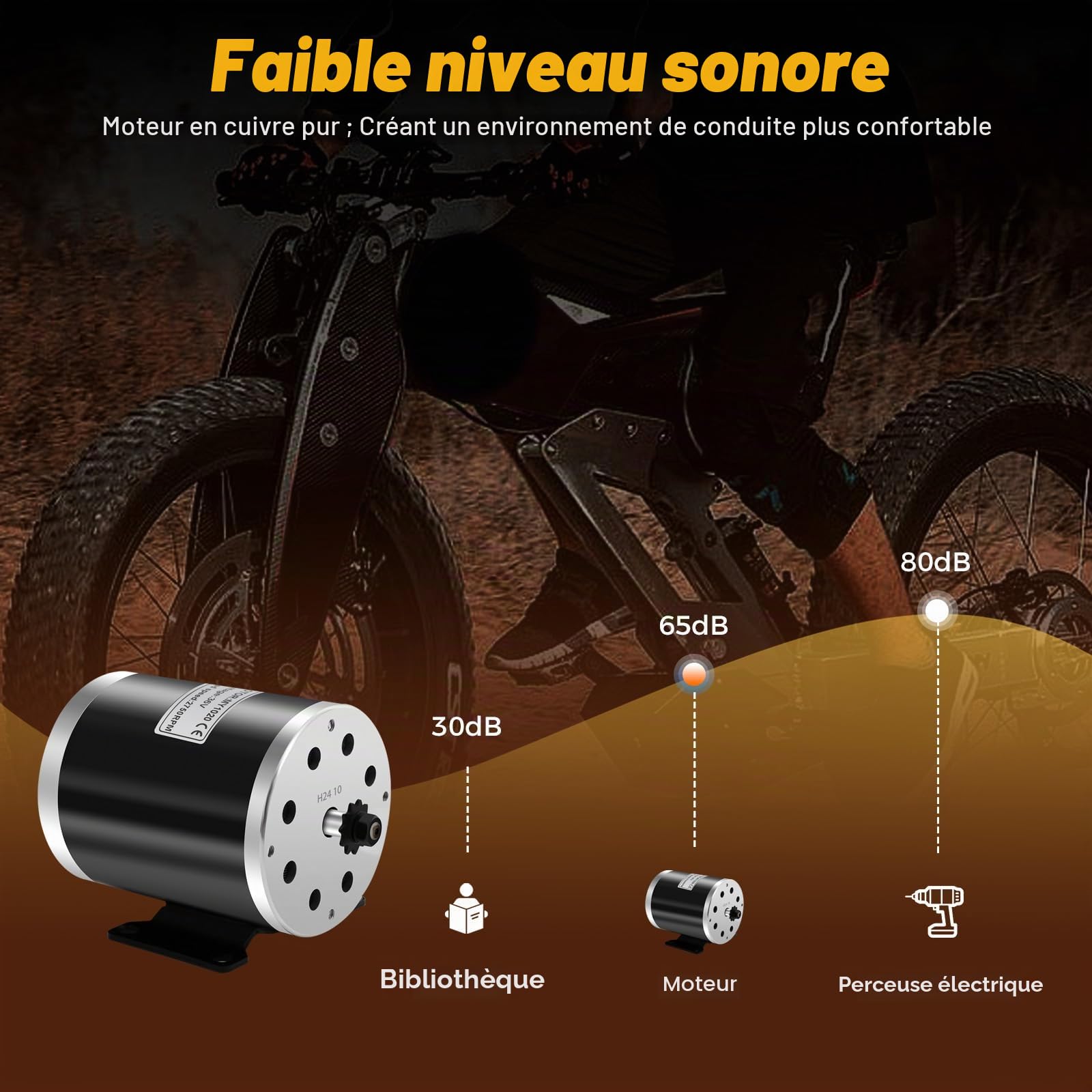 Kit de moteur électrique, 36 V 800 W CC, moteur à balais, contrôleur, unité de commande, poignée d'accélérateur avec régulateur + clé à vis pour trottinettes électriques, karts à pédales, vélos