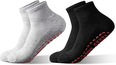 Chaussettes de Yoga antidérapantes pour Femme,Chaussettes de Yoga,Chaussettes Antidérapantes de Sport pour Yoga Pilates Danse Fitness Gymnastique Coton Respirant