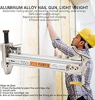 Vista 2 de Clavadora manual, herramienta de clavo para carpintería, pistola de clavos de acero ranurado portátil, herramienta de clavo para pisos, máquina