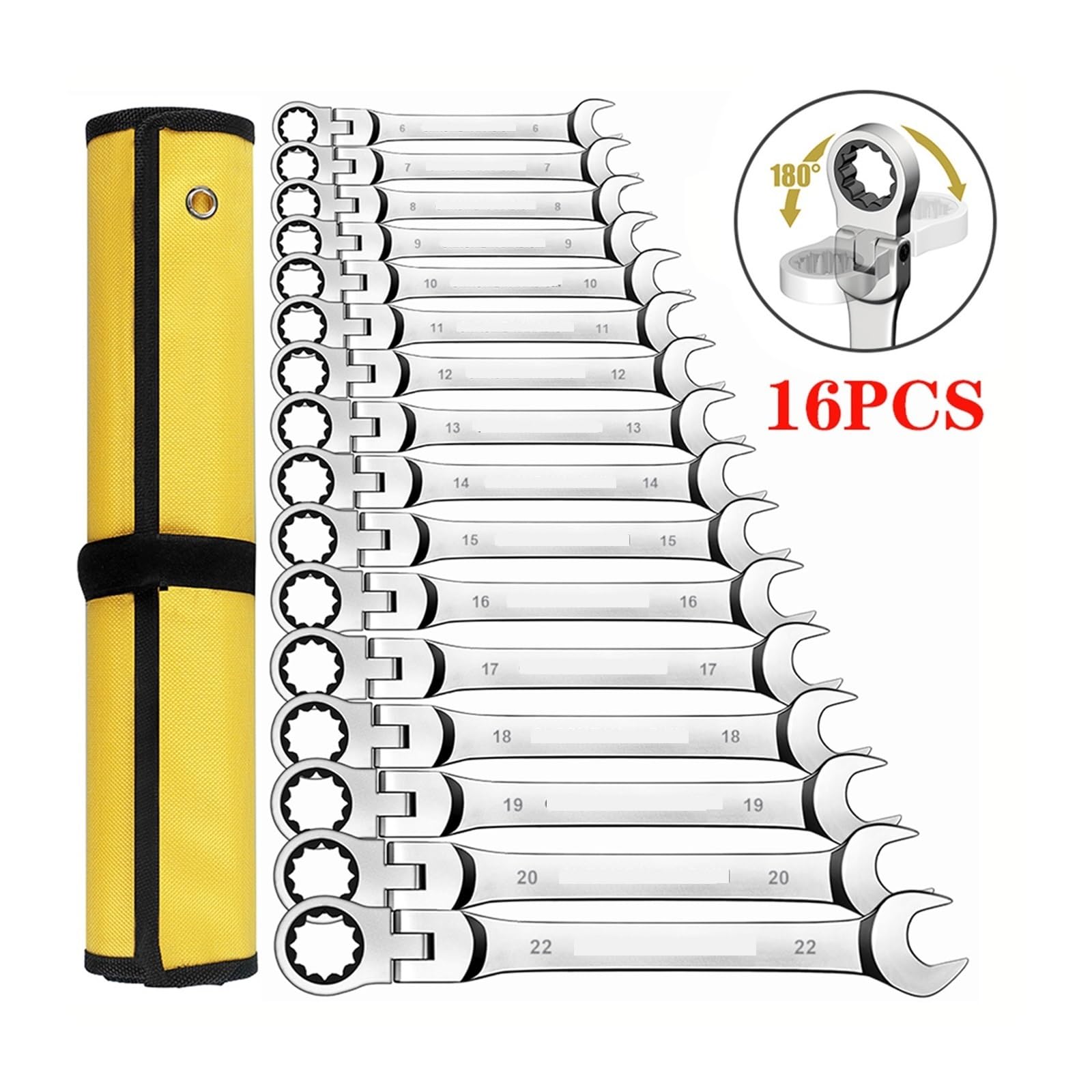 Klucze dynamometryczne Zestaw kluczy grzechotkowych, zestaw płasko-oczkowych, narzędzia ręczne nasadowych z grzechotką Telescopic Ratchet(12pcs)