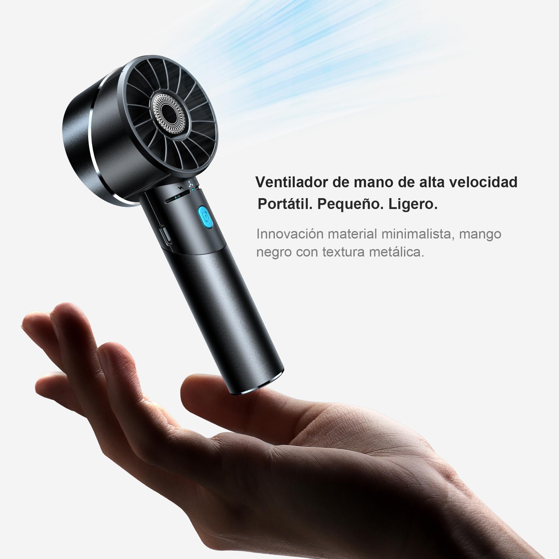 Ventilador de mano,ventilador portátil turbo 7000 RPM con batería 16H,mini ventilador de bolsillo recargable por USB con 4 velocidades para exterior, viajes, oficina y hogar, Regalo de verano