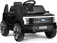 Best Choice Products Ford F-150 Lightning 12V Kids Electric Ride-On Truck w/ Remote, Bluetooth, 66lb Capacity - Black