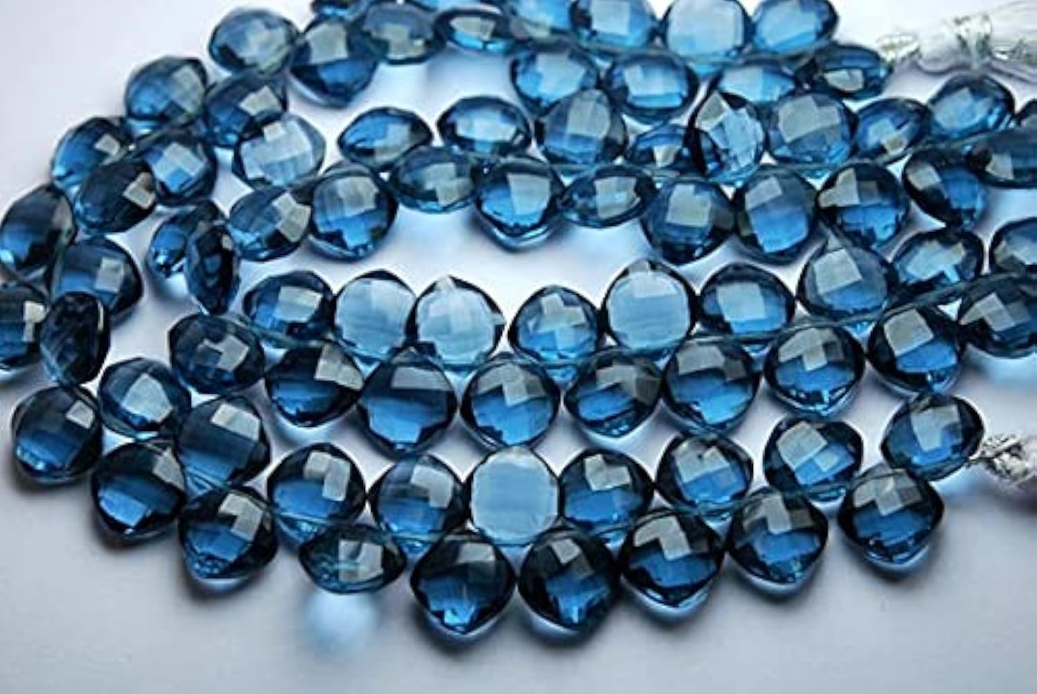 Quartz bleu de Londres briolettes coussin 10mm perles de quartz facetté pour création bijoux