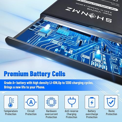 Miniatura 5 de SHENMZ Batería A1641, [actualizada] 1043mAh de alta capacidad nueva 0 ciclo de repuesto para Apple iPod Touch 6ª generación 16 GB 32 GB 64 GB A1574