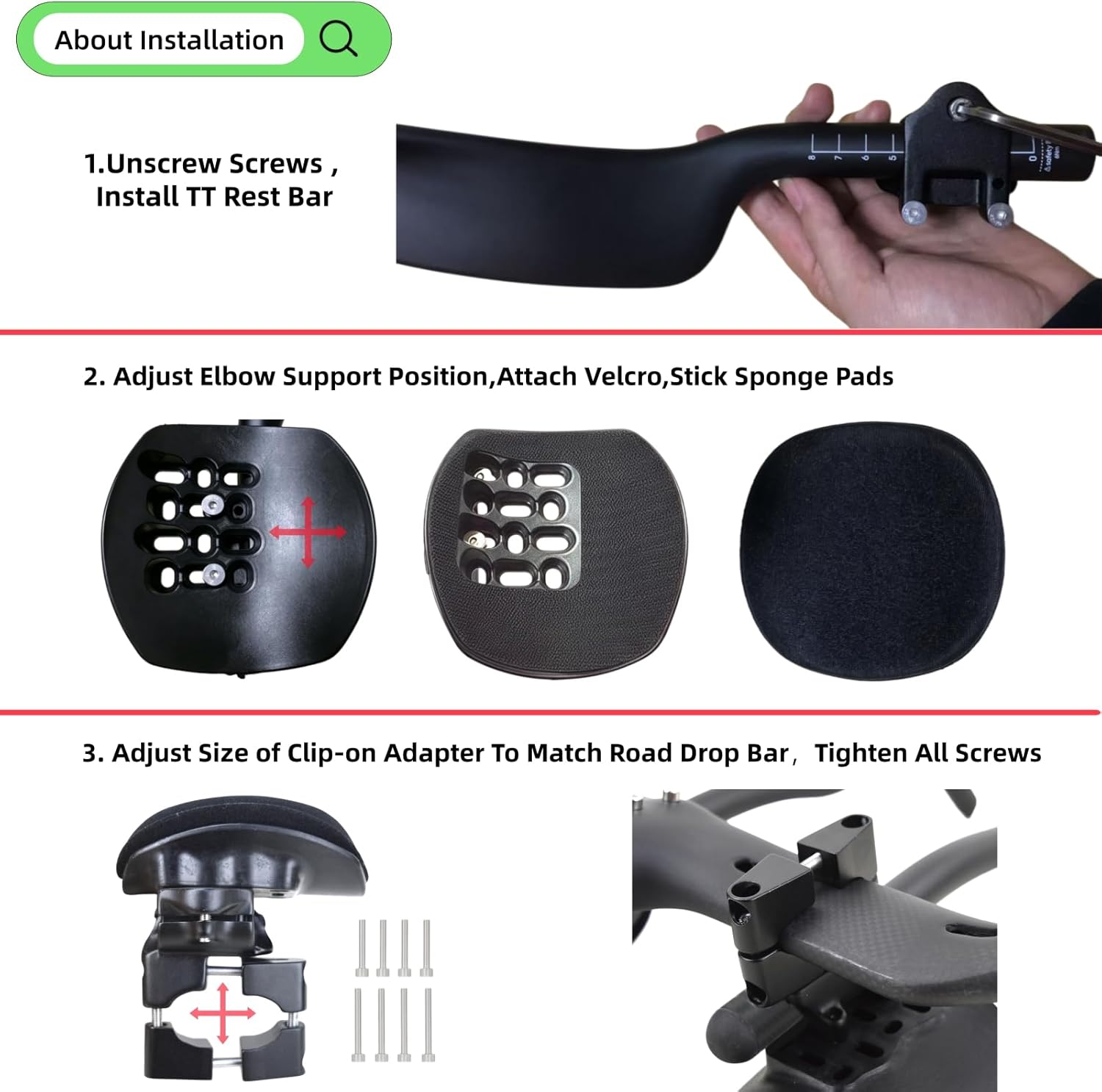 TT Bike Handlebar Aero Bars Extension For Road Bike, Carbon Fiber Bicycle Armrest Bar Clip On Aero Bars, For Triathlon Time Trial, Gravel, MTB Mountain Bikes, Integrated Drop Handlebars (For Aero)