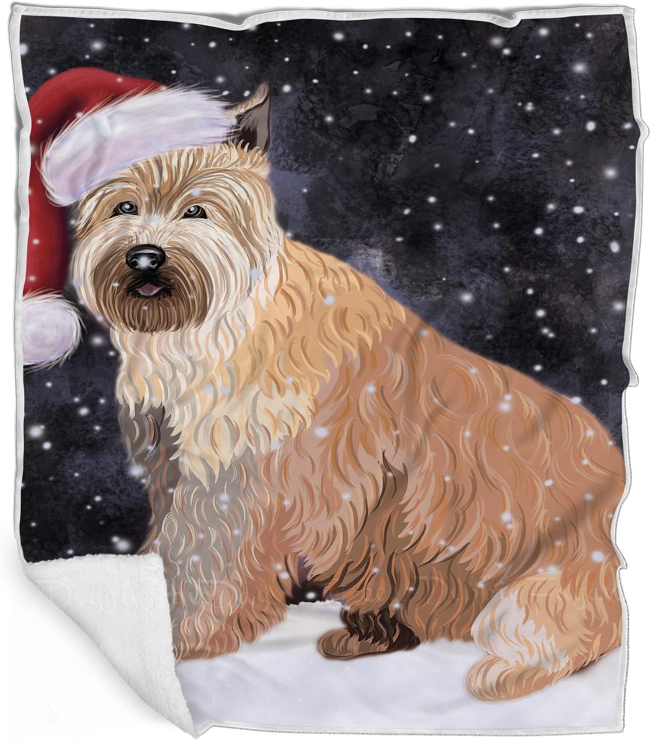 Berger Picard Dog Blanket - Let it Snow - Super Soft & Warm Pet Theme for Sofa or Bed, Warm Fleece, Sherpa or Woven Material, for Dog Lovers BLNKT162571 (30x40 Fleece)