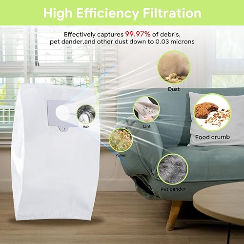 Miniatura 2 de Puredaisy - Bolsas de repuesto para aspiradoras Kenmore - Paquete de 6 bolsas - Compatible con las series tipo CQ 5055, 50555, 50557, 50558 y tipo