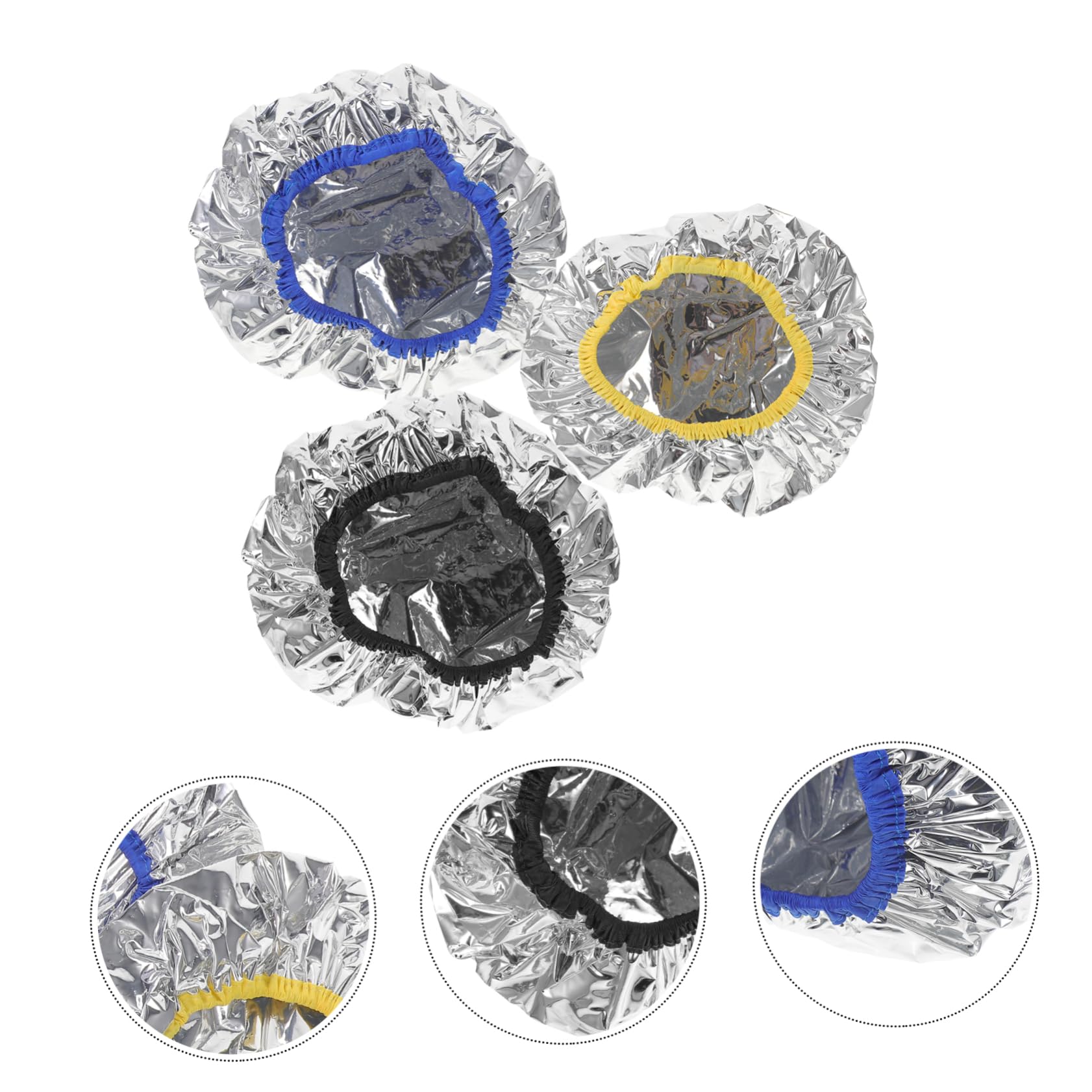 FOMIYES 3pcs Highlights Cap for Dyeing Deep Conditioning Heat Cap Tin Foil Reusable Hair Processing