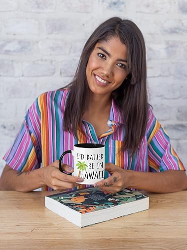 Miniatura 6 de Taza de café Id Rather Be In Hawaii, divertidas tazas de regalo únicas para hombre, mujer, mamá. Regalos sarcásticos de vacaciones para cualquier