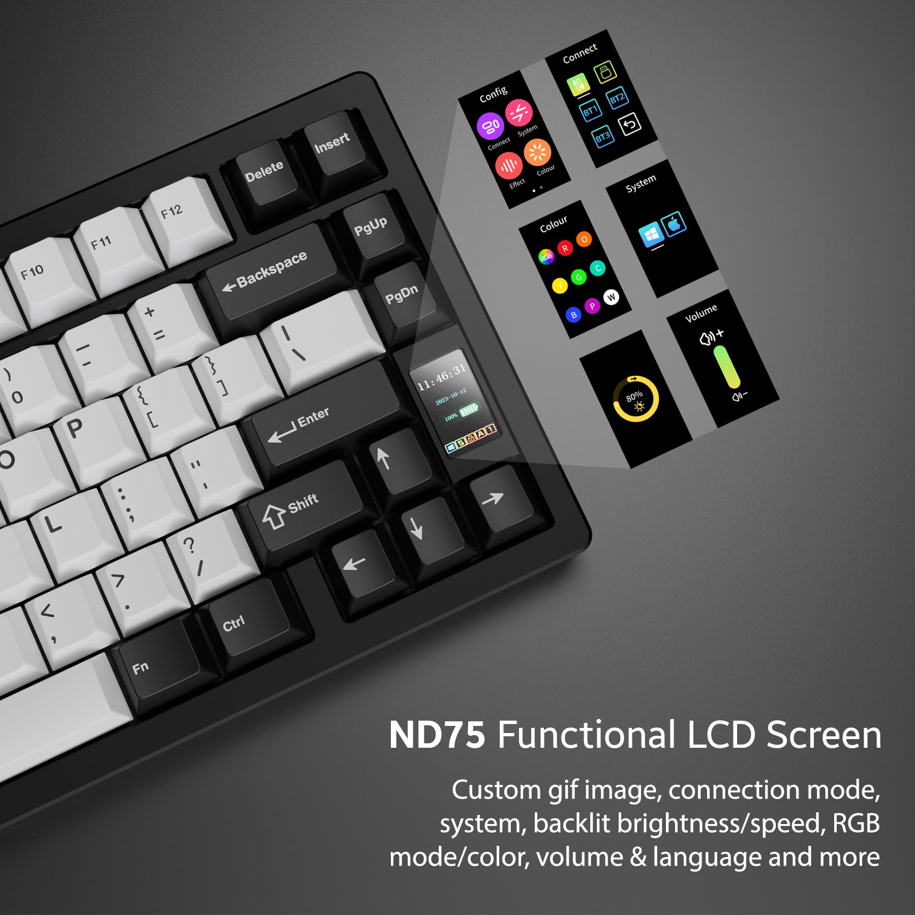 Amazon | Chilkey ND75アルミニウムキーボード 75%ワイヤレス