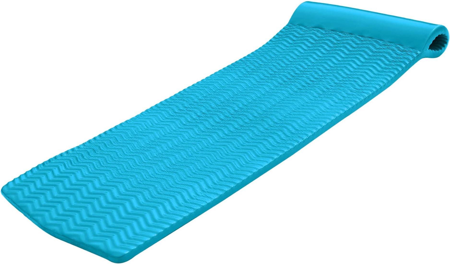 Serenity 1.5” Thick Vinyl Coated Foam Swimming Pool Float Mat Adult Lounger with Built-in Roll Pillow