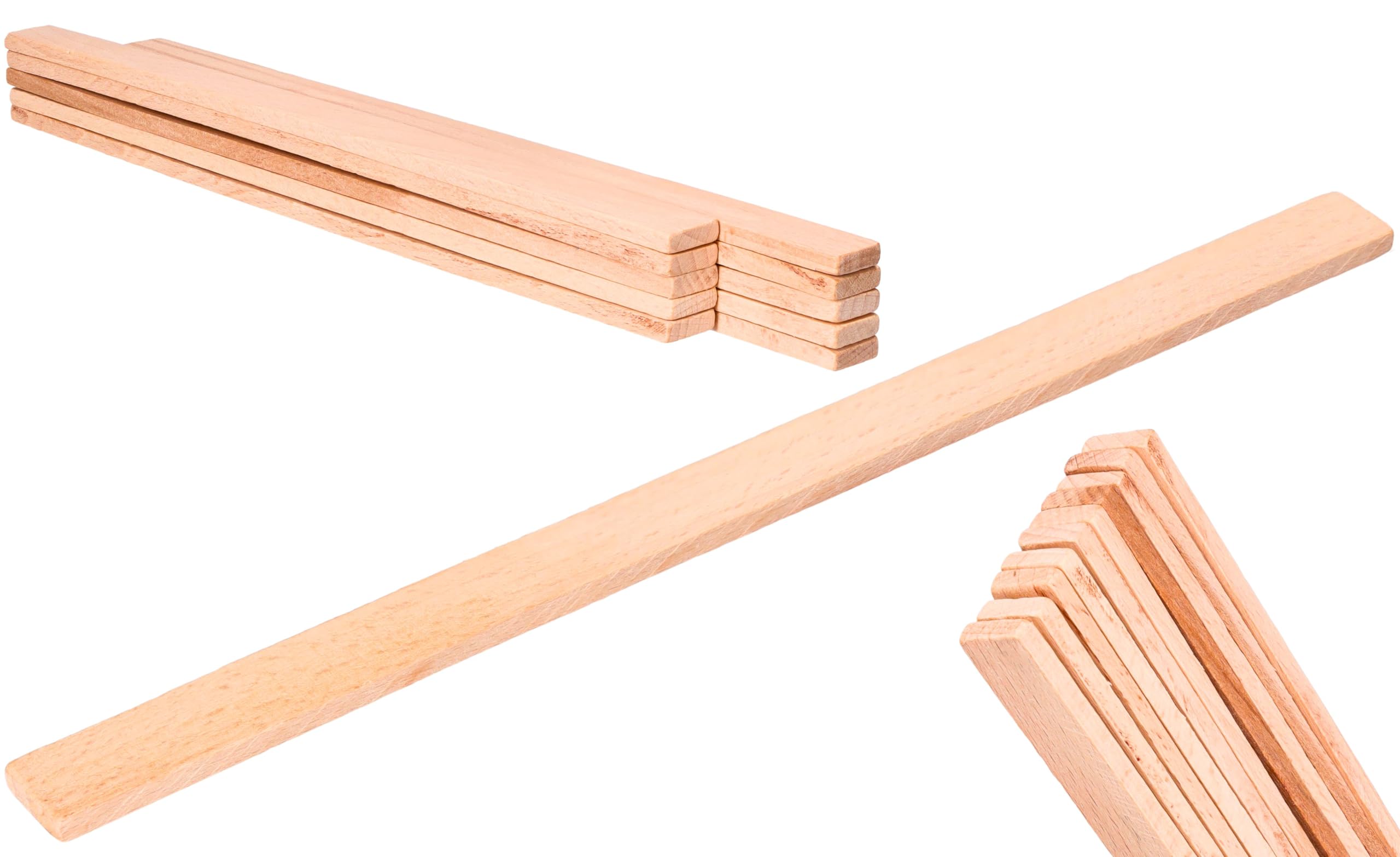 Toolspace Natural, Wooden 10X Wooden Paint Stirrer - 300 Mm - Wooden, Natural And Durable Stirrer For Various Types Of Paints, Varnishes, Stains - Ergonomic Handle - Easy Mixing