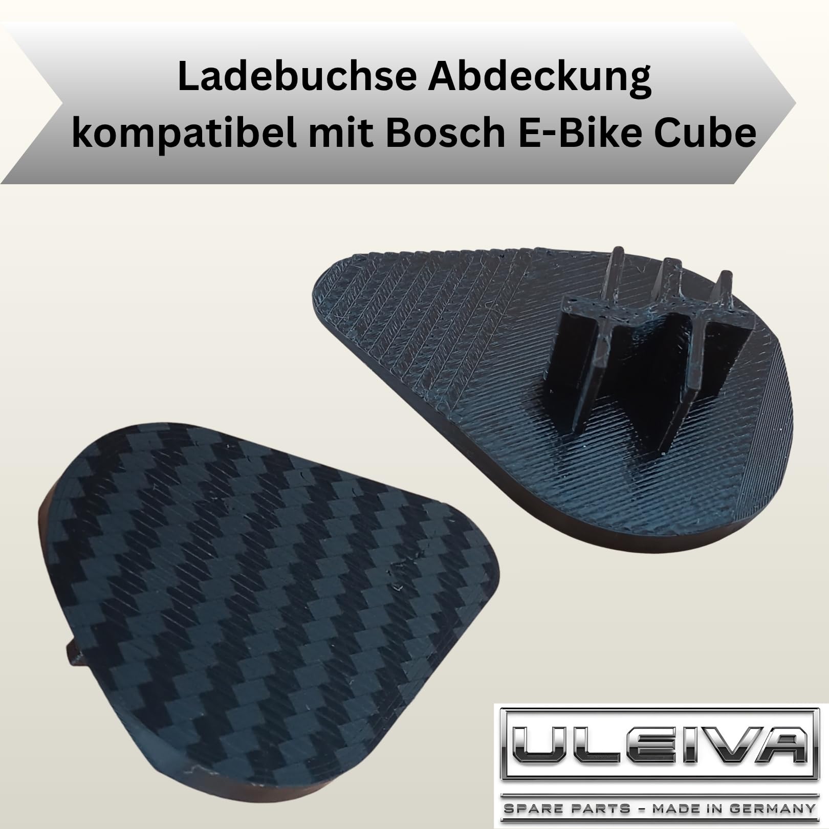2x Ladebuchse Abdeckung kompatibel zu Bosch E-Bike Cube Carbon Design