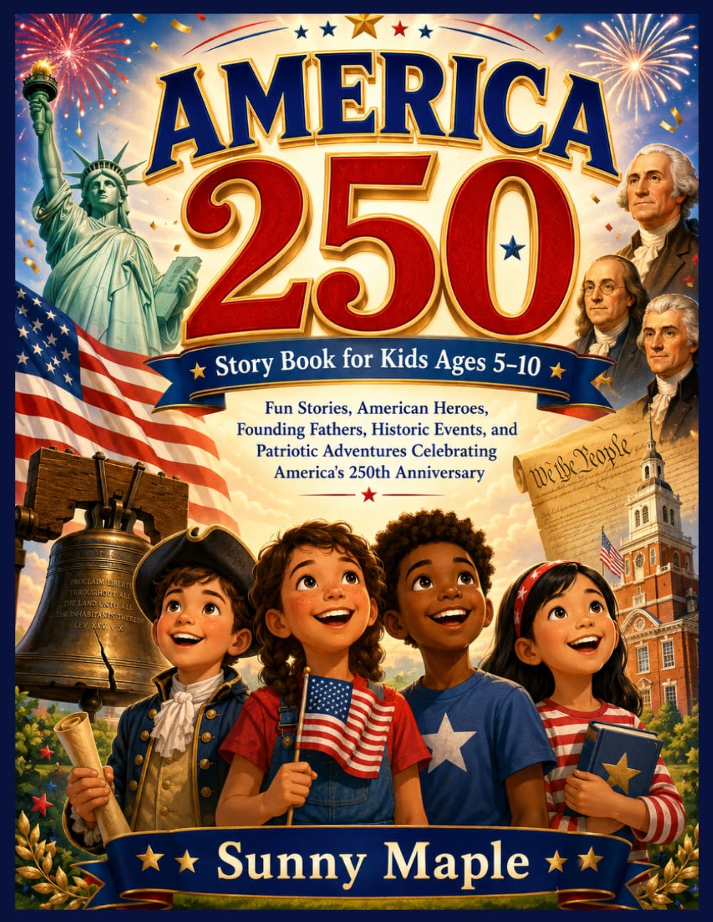 AMERICA 250 Story Book for Kids Ages 5–10: Fun Stories, American Heroes, Founding Fathers, Historic Events, and Patriotic Adventures Celebrating America's 250th Anniversary