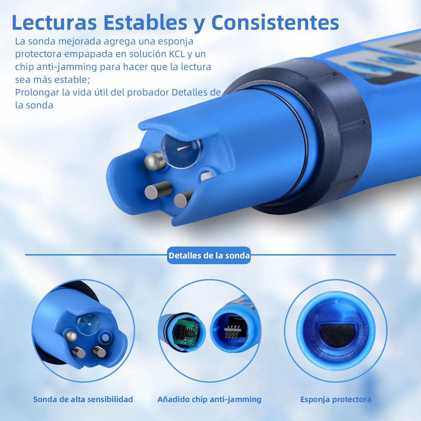 YINMIK Medidor de pH y Salinidad Para Piscinas, Medidor Digital de Salinidad, Medidor de pH y TDS Multifunción 5 en 1 Para Piscinas, Spas, Análisis de Calidad del Agua, Agua Potable e Hidroponía
