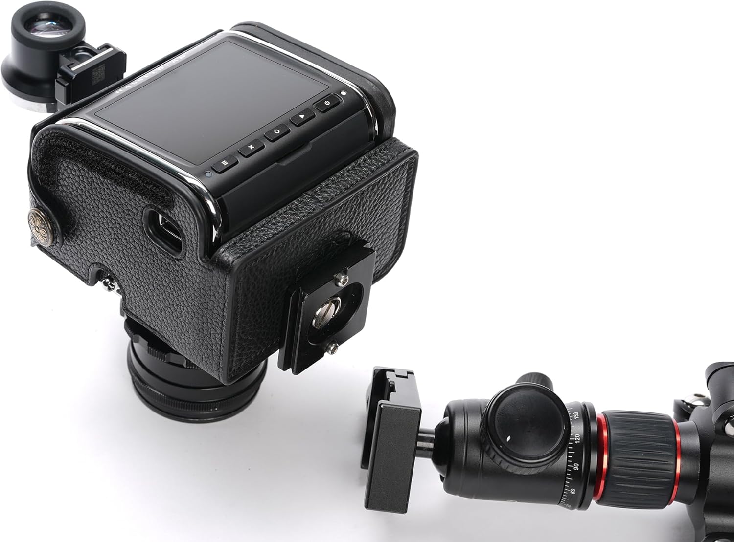 Handmade Genuine Real Leather Camera Case Bag Cover for Hasselblad 907X CFV 100C CFV II 50C Black Leather Black Stitching