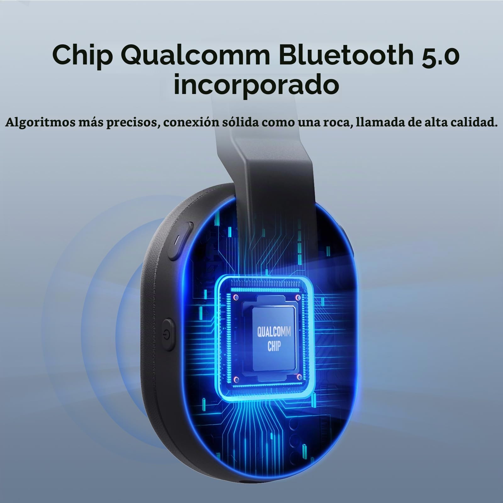 EKSA H5SE Auriculares Bluetooth con Micrófono 45 Tiempo de Reproducción Auriculares Inalambricos PC, Cascos con AI Micrófono Cancelación Comerciales para Oficina/Hogar