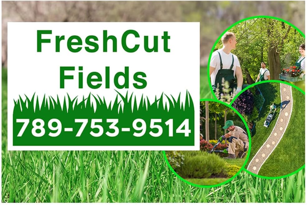 Custom Yard Signs Lawn Service 18x12" - Single Sided Print - Add Your Name & Number! Glossy, UV-Ink for Durability, Small Business Marketing (25)