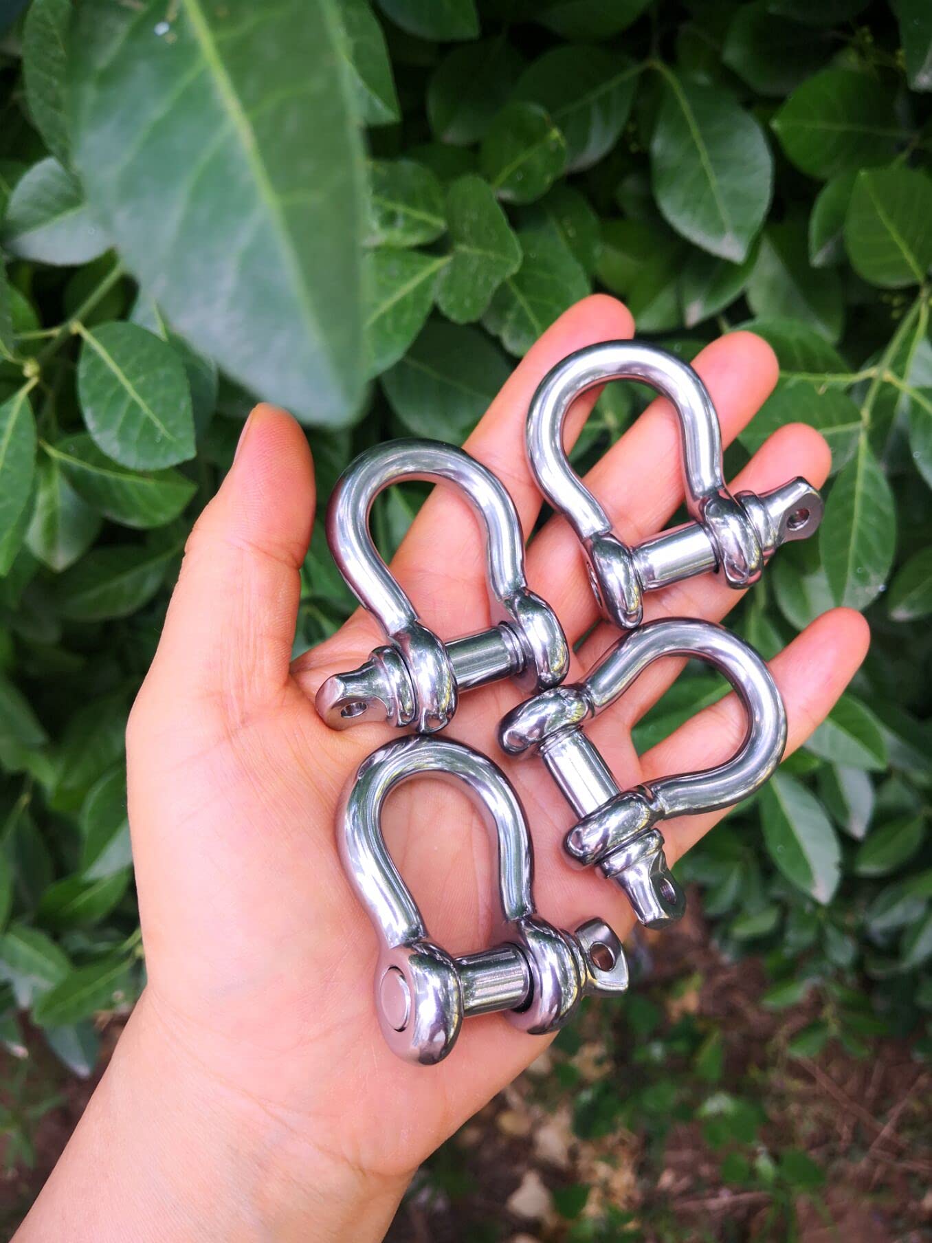 JY-MARINE Stainless Steel 304 Shackle 5/16 Bow Shackle Marine Grade Heavy Duty Shackle for Chains Wire Rope Lifting Paracord Outdoor Camping Survival Rope Bracelets,4Pcs 2