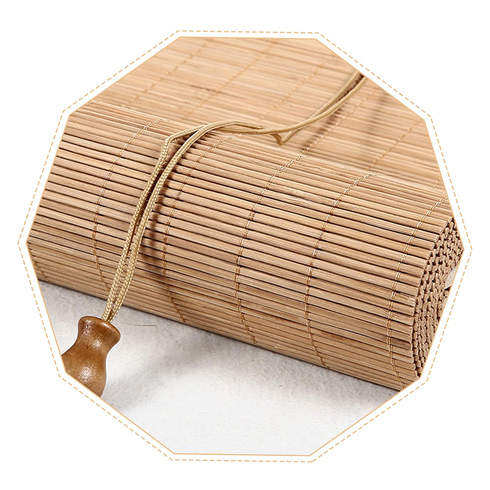 Rolety bambusowe do wnętrz, naturalne bambusowe zwijane rolety, rzymskie rolety retro, pionowe rolety przeciwsłoneczne, zasłony prywatności, oddychające, można dostosować, karbonizowane, 130 x 180 cm