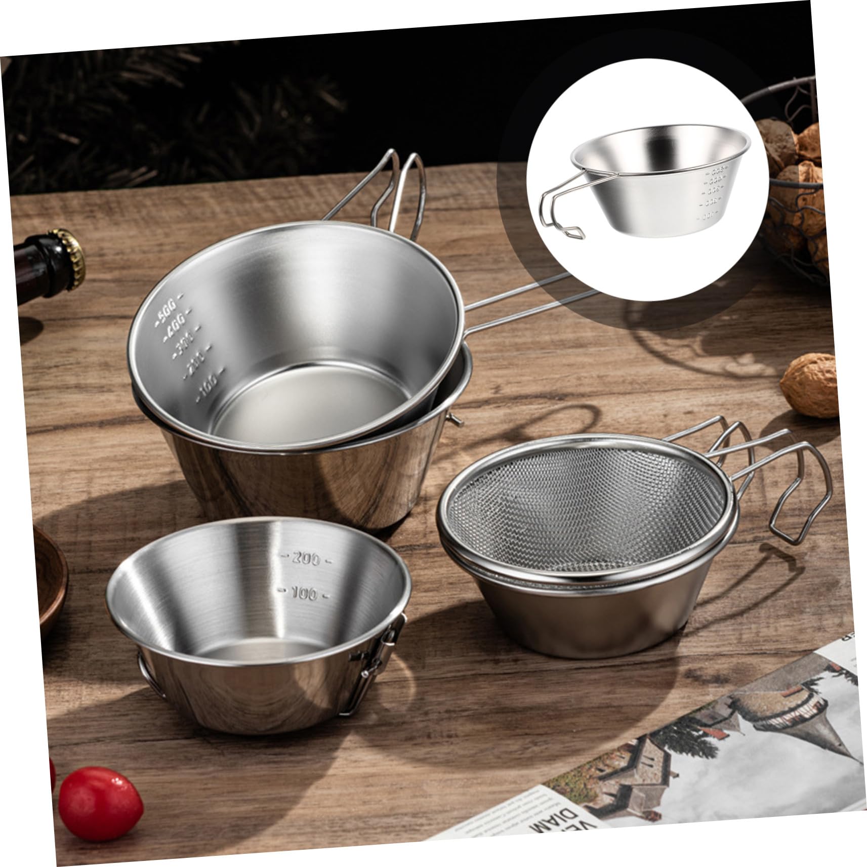 UPKOCH 3stücke Edelstahlbecher für Campingausflüge Robust und Langlebig Leicht zu Reinigen Vielseitig Einsetzbar für Outdoor-aktivitäten und Grillabende