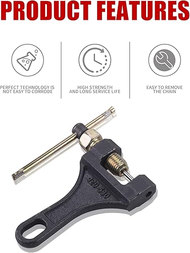 Miniatura 2 de Rompacadenas #420-530 Herramienta de cadena para Dirt Pit Bike ATV Quad Go Kart Scooter Motocicleta Bicicleta Cadena Break # 420 428 520 525 528 530