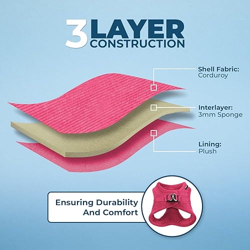 Miniatura 4 de Voyager de Best Pet Supplies - Arnés de felpa suave pperro, arnés de chaleco y correa reflectante de 5 pies con mango de neopreno para perros