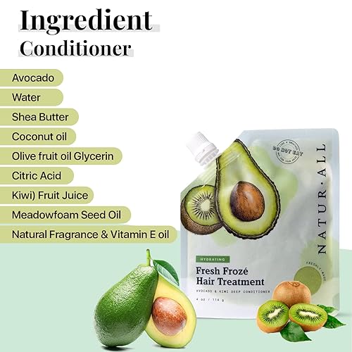 Miniatura 7 de NaturAll Mascarilla capilar de 4 onzas  Tratamiento hidratante de helado para el crecimiento del cabello seco y dañado  Ideal para todo tipo de