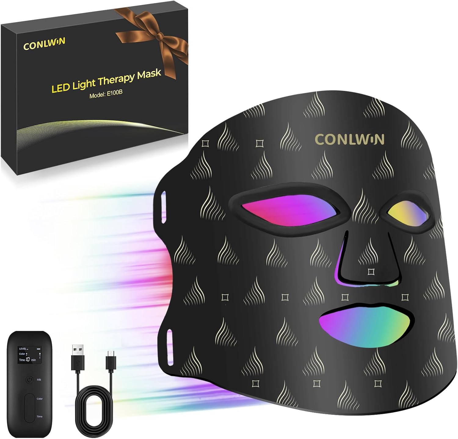 Red Light Therapy Mask for Face, 8 Modes 5 Intensities Red Light Mask with 850nm Infrared & 432 LEDs, 2000mAh Rechargeable Portable LED Face Mask Light Therapy with Timer, at Home