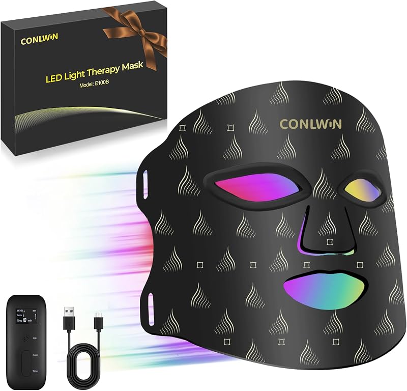 CONLWIN Red Light Therapy for Face, 850nm Infrared LED Mask, Model E100B