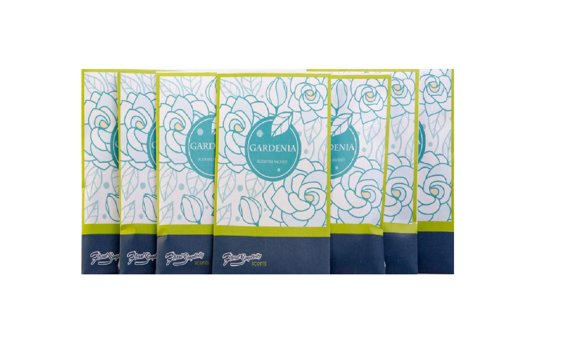Gardenia Scented Sachets Pack of 6, Spring and Summer - Long-Lasting Scented Bags, Home Fragrance, Air Freshener & Deodorizer for Closet, Room, Drawer, or Cars, Made in USA