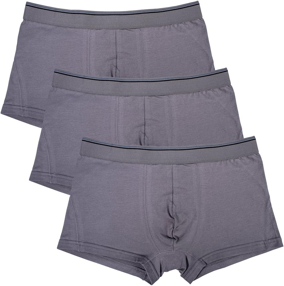LALUNA BRIDEMen's Cotton Low-Rise Boxer Brief Underwear Trunks Pack Of 3