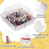 Vista 23 de Ctosree 100 cajas de papel para embutidos con tapas transparentes, cajas desechables de 4.5 pulgadas, cajas cuadradas para postres, cajas