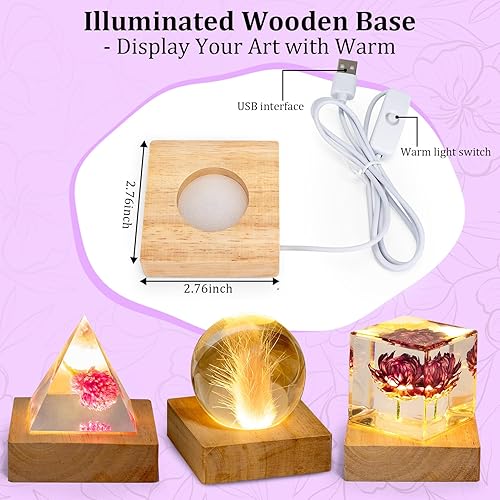 Miniatura 2 de K KERNOWO Kit de resina epoxi con luz para principiantes, kit de resina y moldes, juego completo de manualidades para adultos y mujeres, juego de