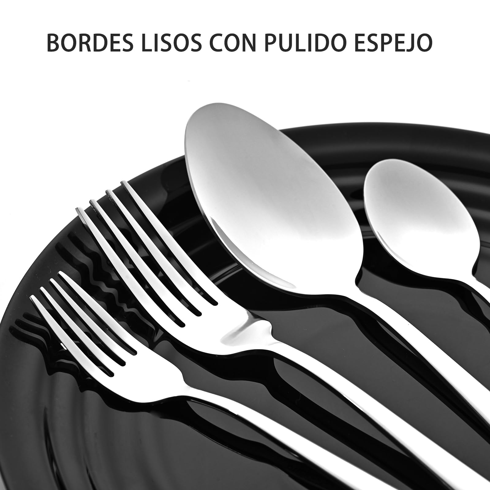 Cubiertos Acero Inoxidable 36 Piezas - Juego de Cubiertos para 6 Personas Cubertería Completa con Cuchillos de Carne, Cuchillos de Mesa, Tenedores y Cucharas - Diseño Moderno Apto Lavavajillas