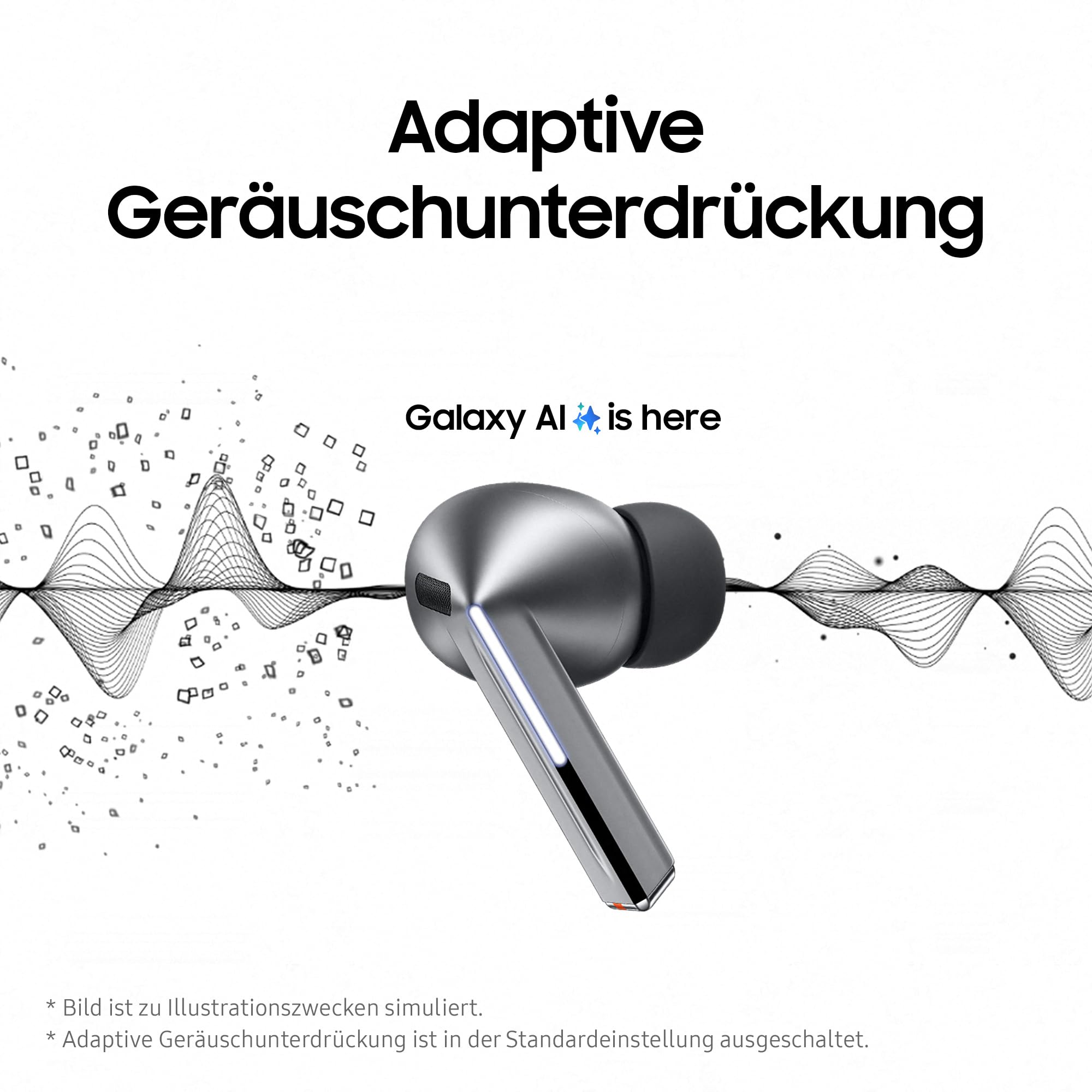 Samsung Galaxy Buds3 Pro bezprzewodowe słuchawki Bluetooth, aktywna redukcja szumów (ANC), adaptacyjna redukcja szumów, dźwięk 360, słuchawki douszne z dźwiękiem Hi-Fi, srebrne