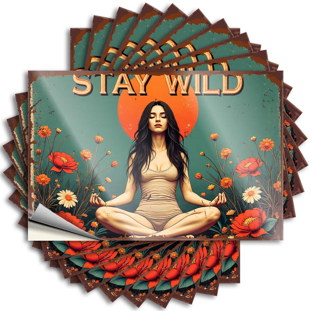 Fzfn Colour Stay Wild: Meditation In Nature Playroom Decor Cheap - Decals Laptop Waterproof Decal(8X12cm)