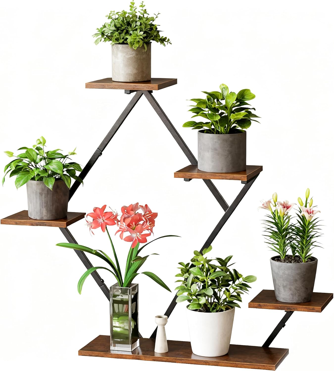 Floating Shelves for Wall, Wall Shelf for Living Room, Bedroom Décor, Large Hanging Shelf for Storage and Display for Books, Plants, Photos, Easy Install (Rustic Brown/Black)