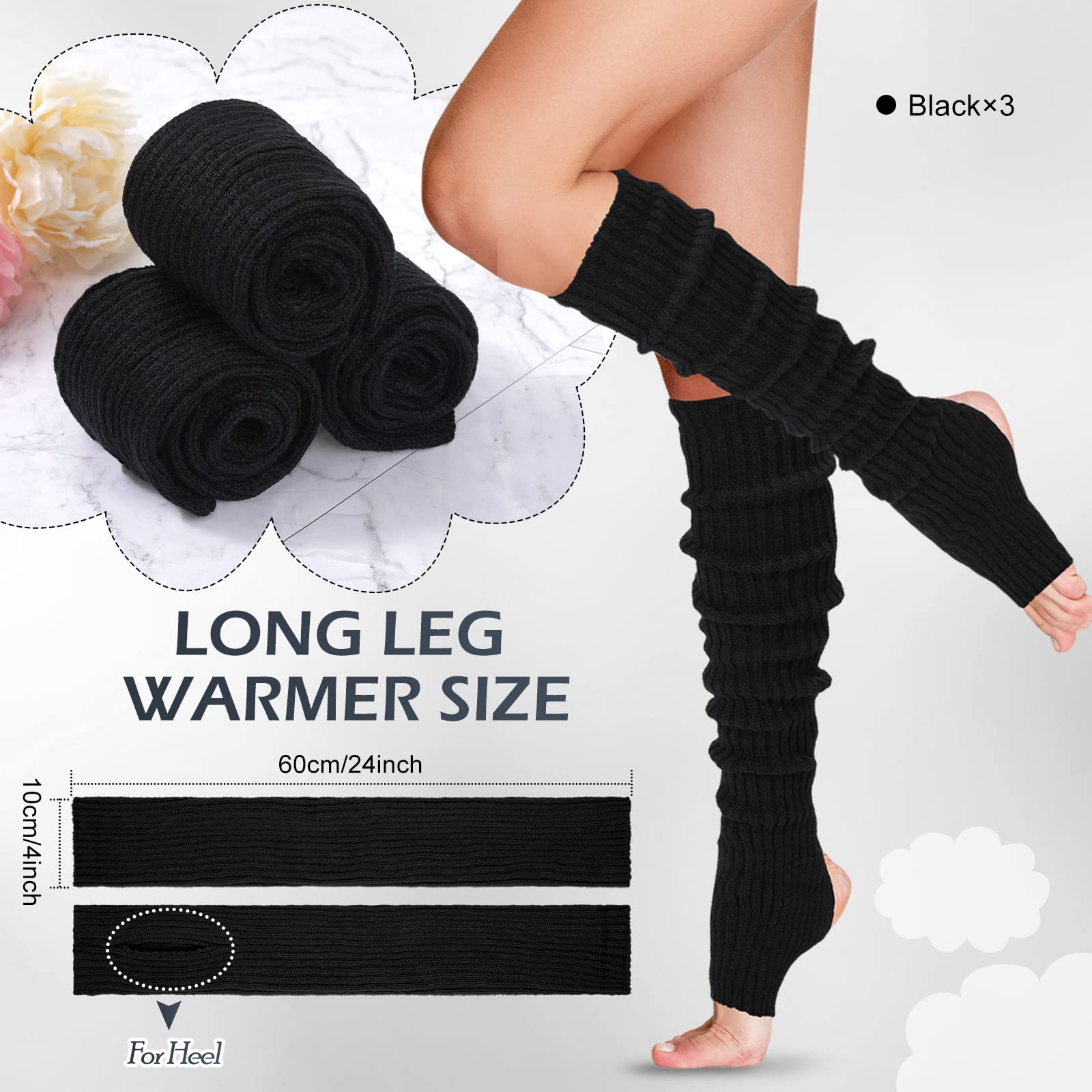 SATINIOR Satinior-over The Knee Ribbed-30 Satinior -Pierna larga de estribo-01 Unisex adulto (Pack de 3)