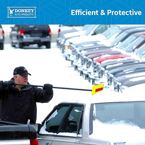 Miniatura 6 de Rastrillo de nieve profesional, escoba de nieve para automóviles y camiones, resistente, cabezal de espuma de gran tamaño de 17 pulgadas, mango