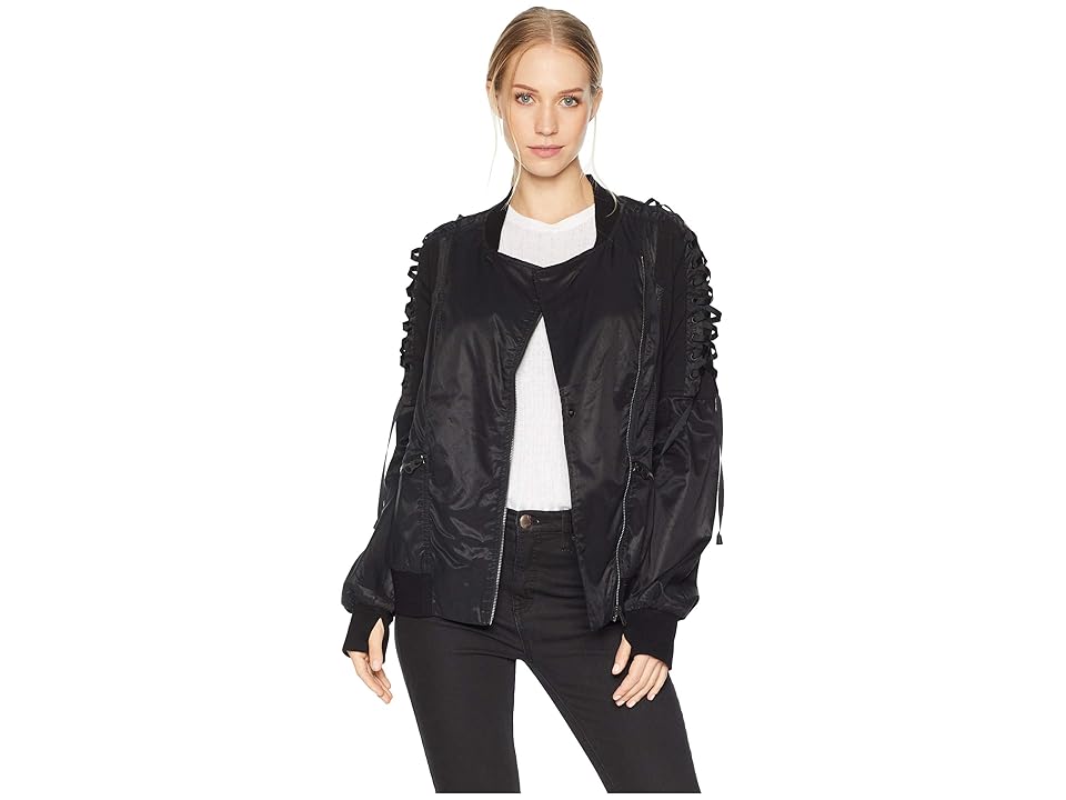 

Blanc Noir Renaissance Bomber Jacket (Black) Women's Coat