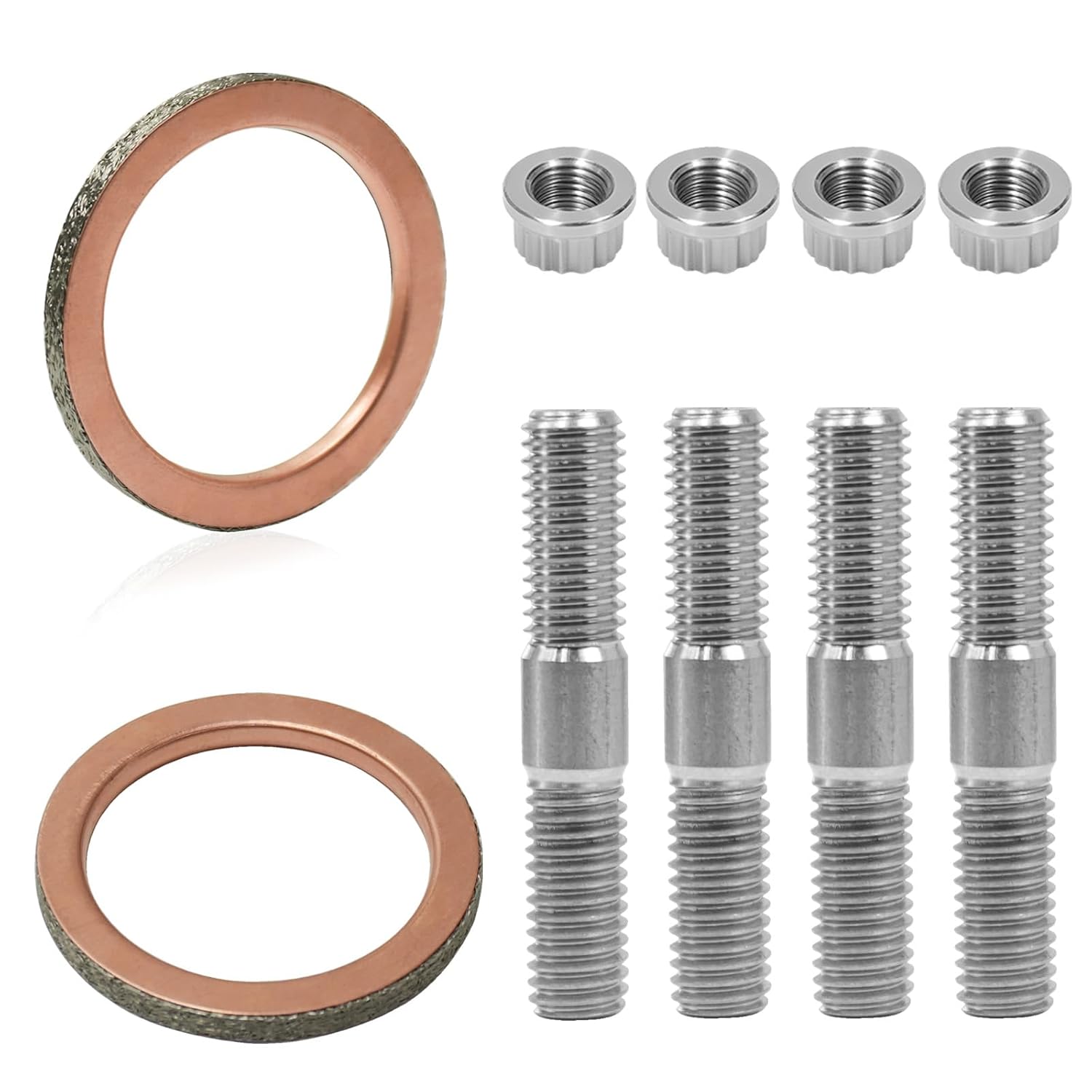 Stud Bolt Gaskets Kit Titanium Compatible with Grizzly 700 2007-2014 Raptor 700 2006-2014 Rhino 700 2006-2013 Replace Part# 95612-08625-00