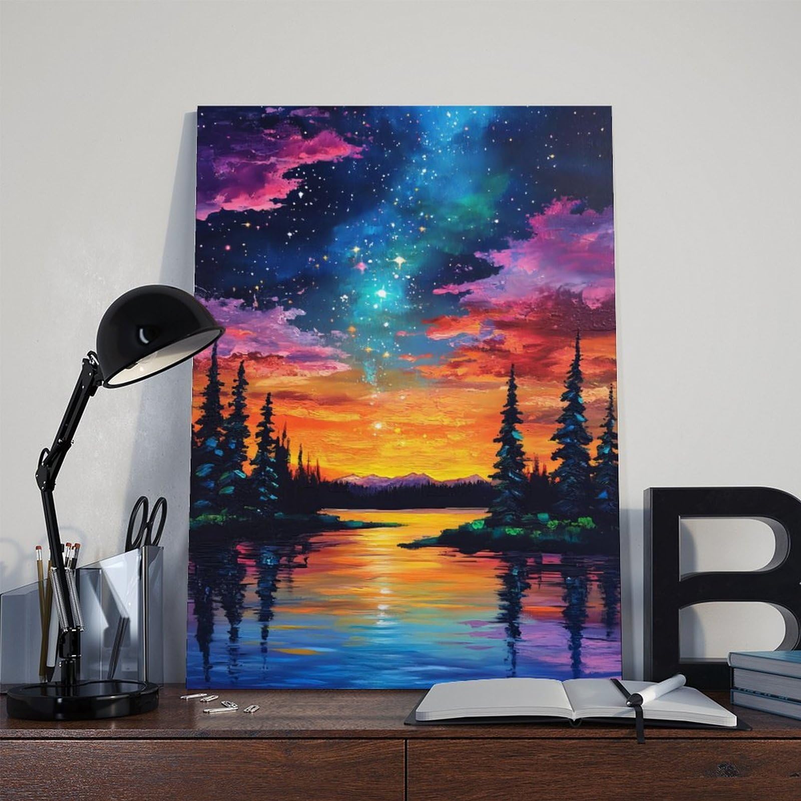 Leinwandposter "A Rotten Sunset And The Milky Way", Schlafzimmerdekoration, Landschaft, Büro, Raumdekoration, Geschenk, 50 x 75 cm